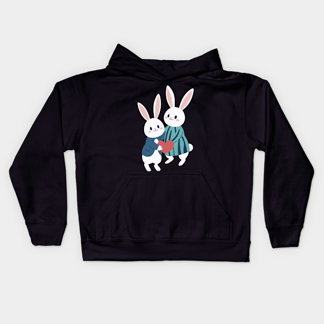 Bunny Mother Kids Hoodie by Javisolarte